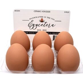 Ceramic Nest Eggs 6-Pack (Brown)