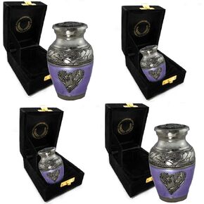 Hummingbird Keepsake Urns for Human Ashes with Velvet Gift Box for Cremation Keepsakes for Ashes Set of 4