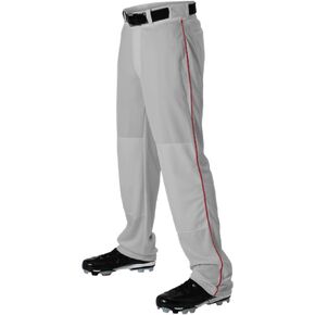 Alleson Athletic Boys Youth Baseball Pants with Braid, White/Black, X-Large