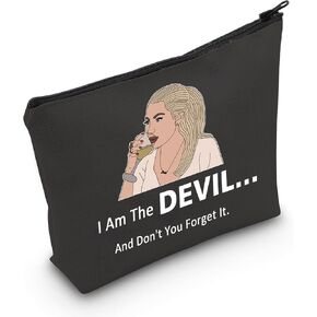 LEVLO VPR Housewives Gifts I Am The Devil And Don't You Forget It Makeup Bags TV Show Lovers Travel Bags Reality TV Pop Culture Gifts (I Am The Devil+black) in Kuwait