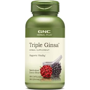 GNC Herbal Plus Triple Ginsa, 200 Capsules, Supports Vitality