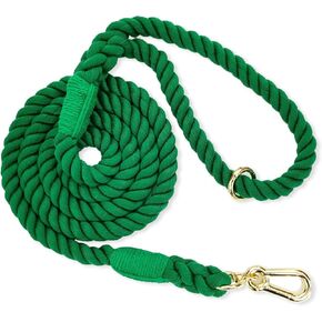 LWBMG 5 FT Dog Leash Handmade Braided Cotton Rope Dog Leash for Small Medium and Large Dogs Black