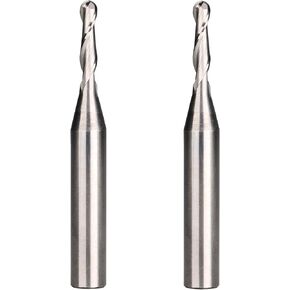 DashHound 2PCS BRB212 Ball Nose Spiral Router Bit Solid Carbide CNC Router Bit Up Cut Milling Tool with 1/4 Shank, 1/4"CD X 1"CL X 1/4"SD X 2-1/2"OL