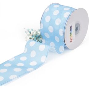 UnionJoy Navy Blue Plaid Check Wired Edge Ribbon, 2.5 Inch x 10 Yards Roll, Craft Ribbon for DIY Gift Wrapping Wreath Floral Arrangement Bow Decoration (Navy & White Check)