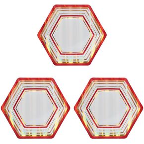 Papyrus Dinner Plates, Gold & Red Stripes (8-Count)