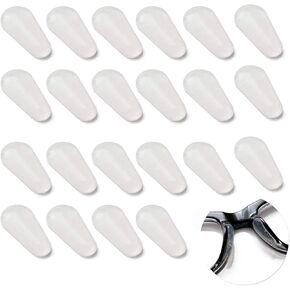 12 Pairs Adhesive Eye Glasses Nose Pads, Water-Drop Shape Stick on Anti-Slip Soft Silicone, Adhesive Nose Pads Glasses Nose Pad for Glasses, Eyeglasses and Sunglasses 2.8mm Black