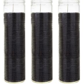 Mega Candles 1 pc Unscented Black 7 Day Devotional Prayer Glass Container Candle, Premium Wax Candles 2 Inch x 8 Inch, Great for Sanctuary, Vigils, Prayers, Blessing, Religious & More