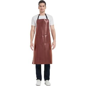 Waterproof Apron, Heavy Duty Work Apron, Artificial Leather Apron Ideal for Chef,Butcher,Barber,Cleaning