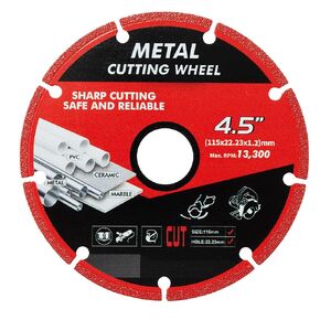 4-1/2 Inch Cut Off Wheels, Diamond Cutting Wheel for 7/8 Inch Arbor Angle Grinder, 4.5 Inch Metal Cutting Wheel with 5000+ Cuts on Rebar, Steel, Iron and INOX (3 Pcs)