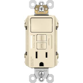 Legrand radiant 1597SWTTRBKCCD4 15 Amp Combination GFCI Self Test Tamper-Resistant Decorator Outlet with Single Pole Light Switch, Black (1 Count)