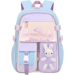 Girls Backpack for School, Kawaii Bunny Backpack for Girls, Kids Large Capacity Laptop Bag Lightweight Kindergarten Preschool Elementary Bookbag Pink M