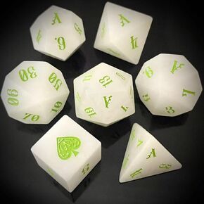 Truewon Lazurite Stone Dice Set of 7 Handmade Dices for RPG,DND Made by Natural Gemstones. (Lapis Lazuli)