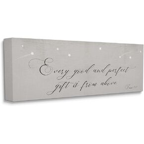 Stupell Industries Gift from Above James 1:17 Proverbs Shooting Stars, Designed by Daphne Polselli Black Framed Wall Art, 10 x 24, Grey
