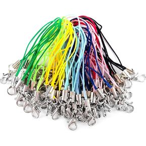 AUEAR, 50 Pack Lobster Clasp Cords Clasp Cord Strap Charm Mini Lariat Cord Strap for Cellphone Keychain DIY