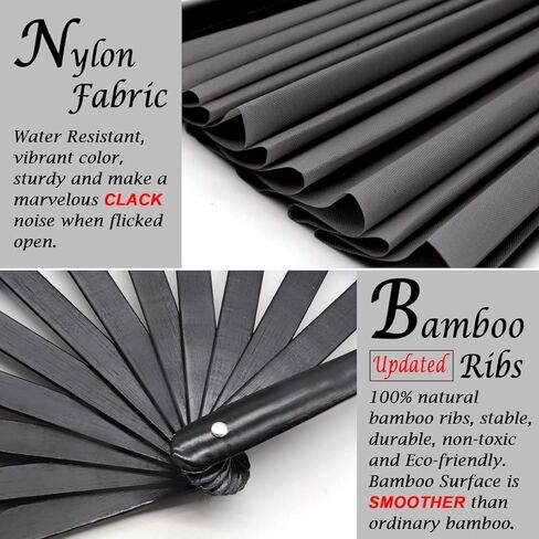 مروحة يدوية قابلة للطي لمهرجان الهذيان الكبير من OMyTea Bamboo للرجال والنساء - مروحة محمولة باليد بلون صيني ياباني Kung Fu Tai Chi مع حافظة قماش - للأداء والديكورات والرقص والهدية (أحمر) in Kuwait