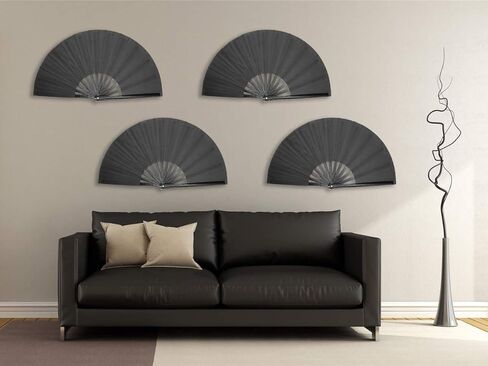 مروحة يدوية قابلة للطي لمهرجان الهذيان الكبير من OMyTea Bamboo للرجال والنساء - مروحة محمولة باليد بلون صيني ياباني Kung Fu Tai Chi مع حافظة قماش - للأداء والديكورات والرقص والهدية (أحمر) in Kuwait