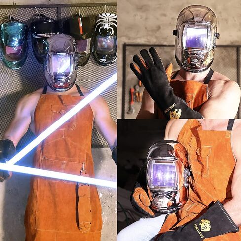 TEKWARE Ultra Large Viewing Screen True Color Solar Power Auto Darkening Welding Helmet, Hemispherical 4C lense, 4 Arc Sensor Wide Shade 4~5/9-9/13 for TIG MIG Arc Weld Grinding Welder Mask in Saudi Arabia