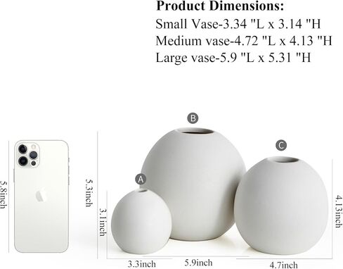 Gold Vase Ceramic Vase Set of 3, Modern Vases for Decor, Gold Vases Home Decor, Round Decorative Vase for Table Centerpiece Wedding Dining Office Gold Living Room Decor in Saudi Arabia