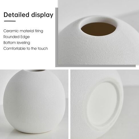 Gold Vase Ceramic Vase Set of 3, Modern Vases for Decor, Gold Vases Home Decor, Round Decorative Vase for Table Centerpiece Wedding Dining Office Gold Living Room Decor in Saudi Arabia