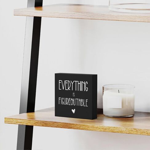 كل شيء يمكن رؤيته على شكل صندوق خشبي، لافتة ديكور تحفيزية، علامة صندوق خشبي، ديكور مكتب المنزل، لافتة ديكور مكتب مربعة ملهمة ريفية للرف، 5 × 5 بوصات in Kuwait
