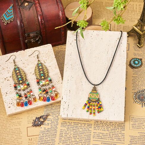Cheriswelry 80Pcs Tibetan Style Alloy Iron Chandelier Component Links Antique Bronze Flower Heart Teardrop Flat Round Pendant Links 15-44.5mm for DIY Earring Necklace Jewelry Making in Saudi Arabia