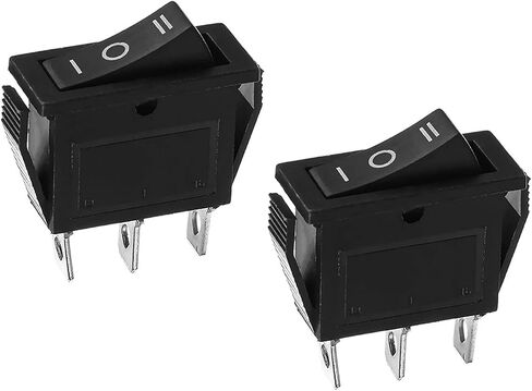 Fielect 5 قطعة KCD3 ON/Off مفتاح الروك المستدير 2Pin 250 فولت/16A 125 فولت/20A سيارة قارب أسود الروك التبديل تبديل in Kuwait