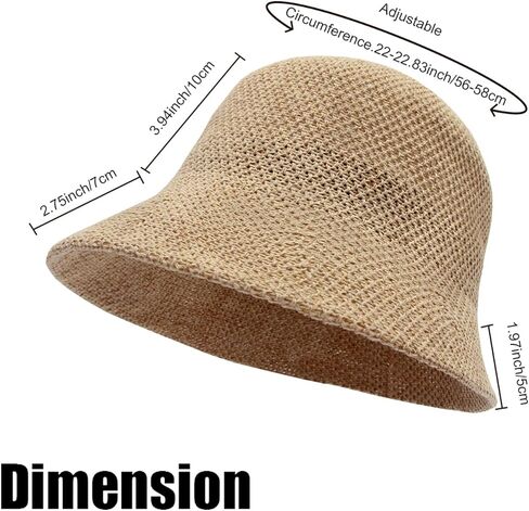 YOFARCHOY قبعة الشمس خفيفة الوزن قابلة للتعبئة للنساء قبعات شمسية قابلة للطي قبعات دلو منسوجة قبعة للشاطئ قابلة للتعبئة قبعة مرنة محبوكة in Kuwait
