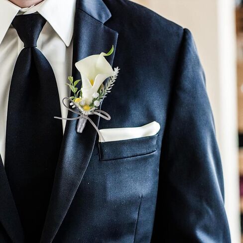 Calla Lily Boutonniere for Men Wedding Groom Best Man Boutonniere with Pin Set of 6 for Wedding Party Prom Event Ceremony Anniversary(Turquoise) in Saudi Arabia