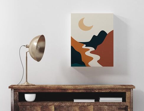 Modern Geometric Canvas Framed Mid Century Wall Art Trio Set of 3 Boho Minimalist Wall Decor Abstract Paintings 3 Piece Neutral Poster Set Colorful Posters, Ready to Hang (12''x16'') in Saudi Arabia