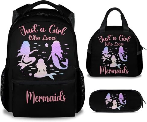 Mermaid School Backpack for Girls, 16 Inch Pink Backpacks for Kids, Cartoon, Durable, Lightweight, Large Capacity Bookbag for Travel in Saudi Arabia