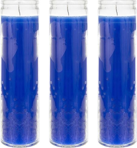 Mega Candles 1 pc Unscented Black 7 Day Devotional Prayer Glass Container Candle, Premium Wax Candles 2 Inch x 8 Inch, Great for Sanctuary, Vigils, Prayers, Blessing, Religious & More in Kuwait