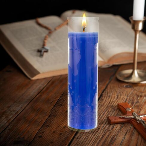 Mega Candles 1 pc Unscented Black 7 Day Devotional Prayer Glass Container Candle, Premium Wax Candles 2 Inch x 8 Inch, Great for Sanctuary, Vigils, Prayers, Blessing, Religious & More in Kuwait