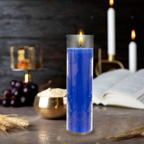 Mega Candles 1 pc Unscented Black 7 Day Devotional Prayer Glass Container Candle, Premium Wax Candles 2 Inch x 8 Inch, Great for Sanctuary, Vigils, Prayers, Blessing, Religious & More in Kuwait