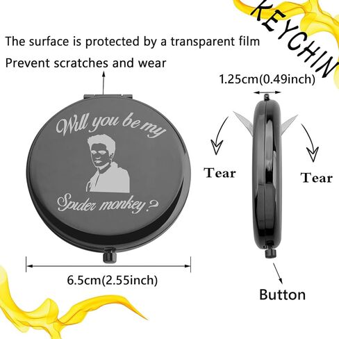 KEYCHIN Twilight Movie Pocket Mirror Twilight Edward and Bella Fans Gifts Will You Be My Spider Monkey Compact Mirror for Women Girls Teenager (Spider monkey-S) in Saudi Arabia