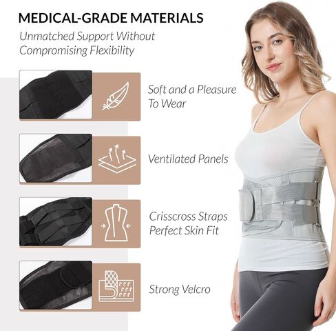 NeoTech Care Adjustable Double Pull Lumbar Brace/Lower Back Belt, Black, Size M in Saudi Arabia