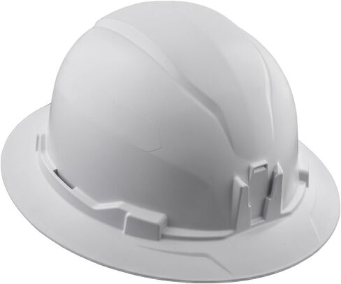 Klein Tools 60406RL Hard Hat, Rechargeable Headlamp, Non-vented, Full Brim Style, Padded Self-Wicking Odor-Resistant Sweatband, Tested up to 20kV, White in Saudi Arabia