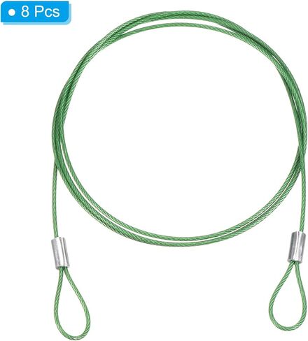 PATIKIL 3.3Ft Safety Cable Lock, 8 Pack Stainless Steel 1.5mm Dia Security Wire Rope with Double Loop for Stage Lighting Luggage Lock Clear in Saudi Arabia