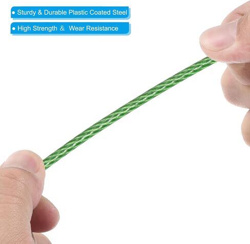 PATIKIL 3.3Ft Safety Cable Lock, 8 Pack Stainless Steel 1.5mm Dia Security Wire Rope with Double Loop for Stage Lighting Luggage Lock Clear in Saudi Arabia