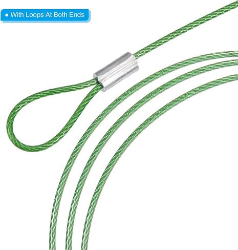 PATIKIL 3.3Ft Safety Cable Lock, 8 Pack Stainless Steel 1.5mm Dia Security Wire Rope with Double Loop for Stage Lighting Luggage Lock Clear in Saudi Arabia