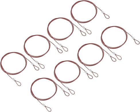 PATIKIL 3.3Ft Safety Cable Lock, 8 Pack Stainless Steel 1.5mm Dia Security Wire Rope with Double Loop for Stage Lighting Luggage Lock Clear in Saudi Arabia