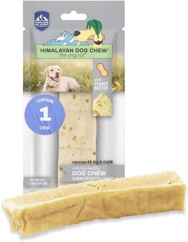 Himalayan Dog Chew Original Yak Cheese Dog Chews, 100% Natural, Long Lasting, Gluten Free, Healthy & Safe Dog Treats, Lactose & Grain Free, Protein Rich, Peanut Bits, X-Large, Dogs 55 lbs and Larger in Kuwait