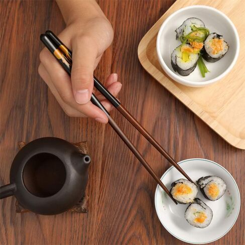Japanese Natural Wood Chopstick Set Reusable Classic Style Chopsticks Non-slip Design Chop Sticks 5 Pairs Gift Set in Saudi Arabia