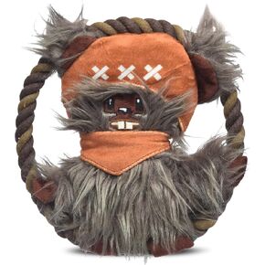 Star Wars for Pets Dog Toy Ewok Plush Rope Frisbee Dog Toy | Plush Squeaky Dog Toy | Adorable Toys for All Dogs, Official Dog Toy Product of for Pets,Brown,12 Inch,FF18116