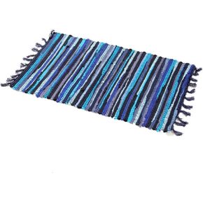 Chindi Rag Rug, Machine Washable Cotton Reversible Rag Rug Hand Woven Multi Color Striped Area Rug Floor Rugs for Bedroom, Living Room, Kitchen and Laundry Room (20'' x 31", Coffee)