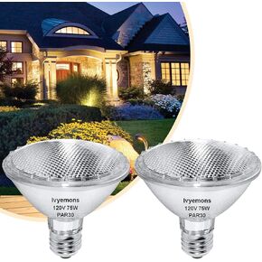 PAR30 Short Neck Halogen 75W - 6 Pack PAR30 Flood Light Bulbs E26 Base, PAR30 Dimmable 2800K Warm White, Long Lasting PAR30 Halogen Bulb for Accent Lighting, Tracking Light, Recessed Light