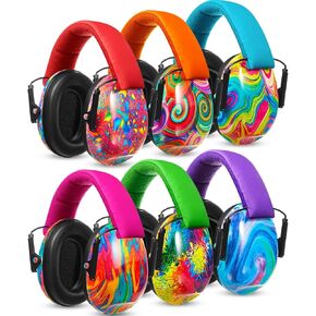 Amylove 6 Pcs Kids Ear Protection Headphones 27db Noise Reduction Adjustable Earmuffs for Autism Sensory Toddler Children