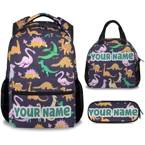Girls Dinosaur Backpack - 16 Inches Cute Backpacks for School - Pink Durable Bookbag for Primary School