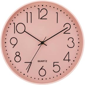 Wall Clock Silent No Ticking Accurate Quartz Sweep Movement Modern Decor for Living Room Bedroom Office (Orange) in Saudi Arabia