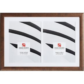 Craig Frames 1WB3BK 12 x 18 Inch Black Picture Frame, Single White Collage Mat with 2, 8 x10 Inch Openings