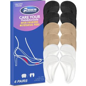 Gel Arch Support Inserts and Ball of Foot Cushions 6-Piece Foot Care Set Adhesive Metatarsal Pads and High Heel Comfort Pads for Pain Relief 3 Pairs of Arch Inserts and 3 Pairs of Cushions in Saudi Arabia